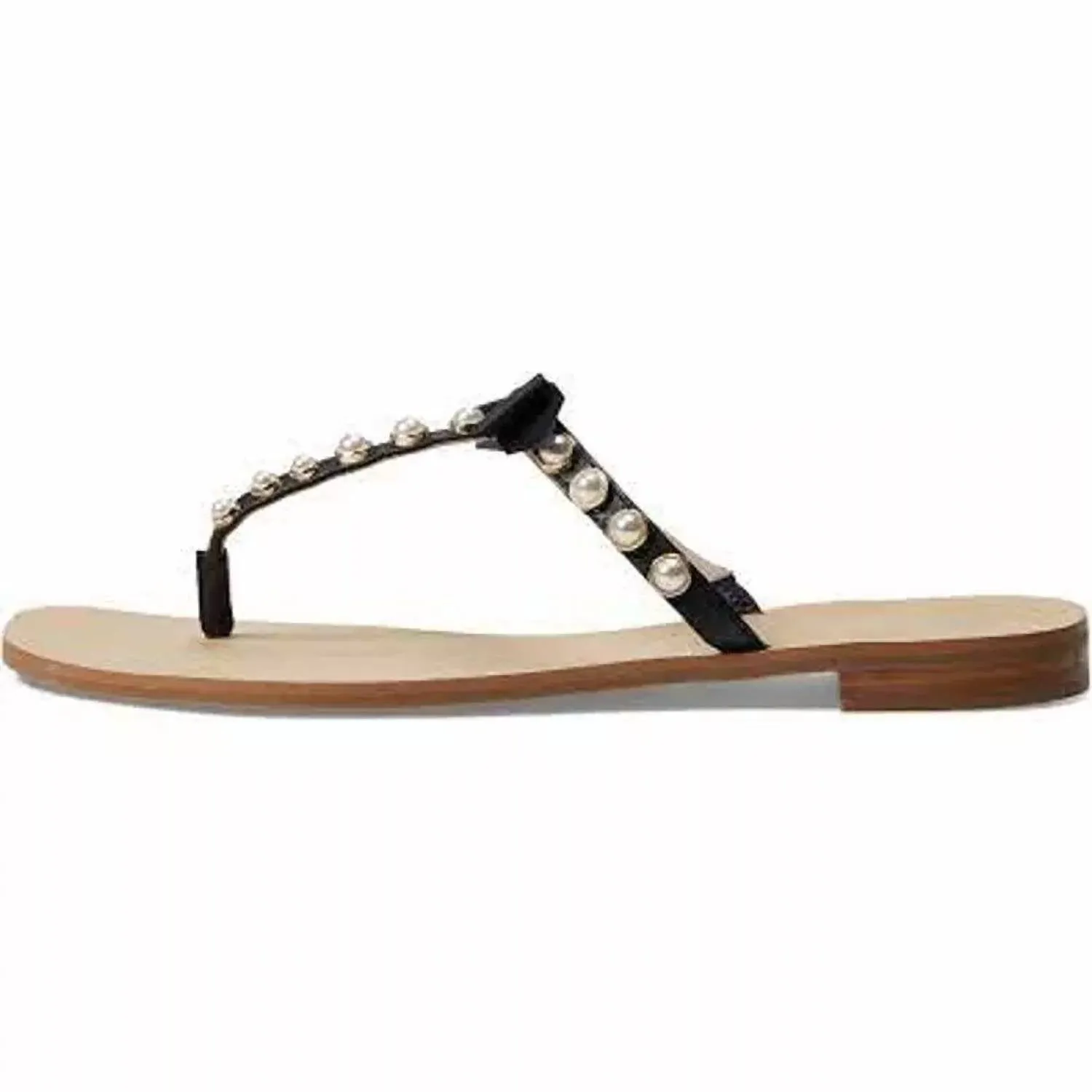 Sandpiper Bow/pearl Sandal In Black