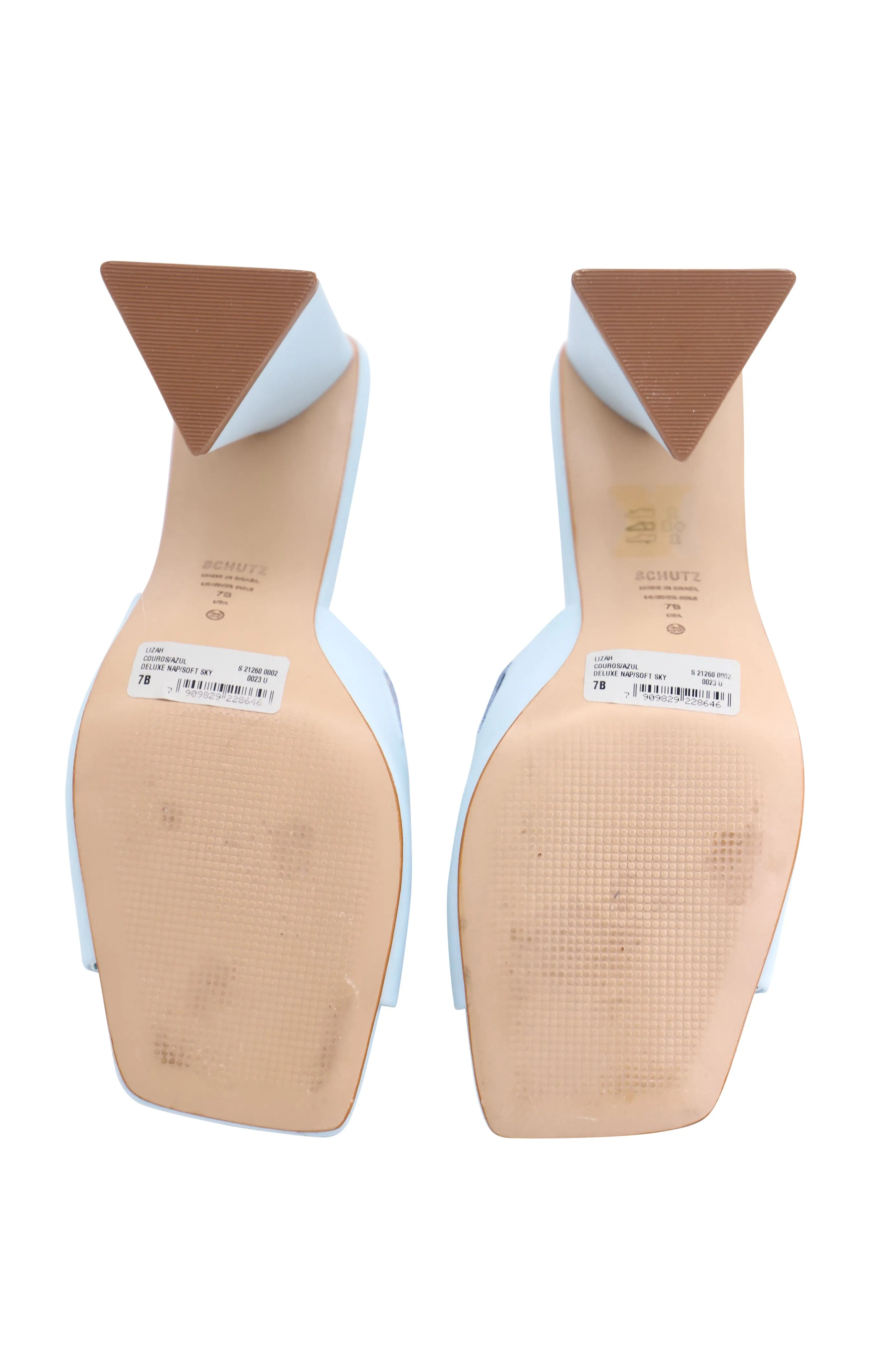 Schutz Lizah Sandals in Blue Nappa Leather