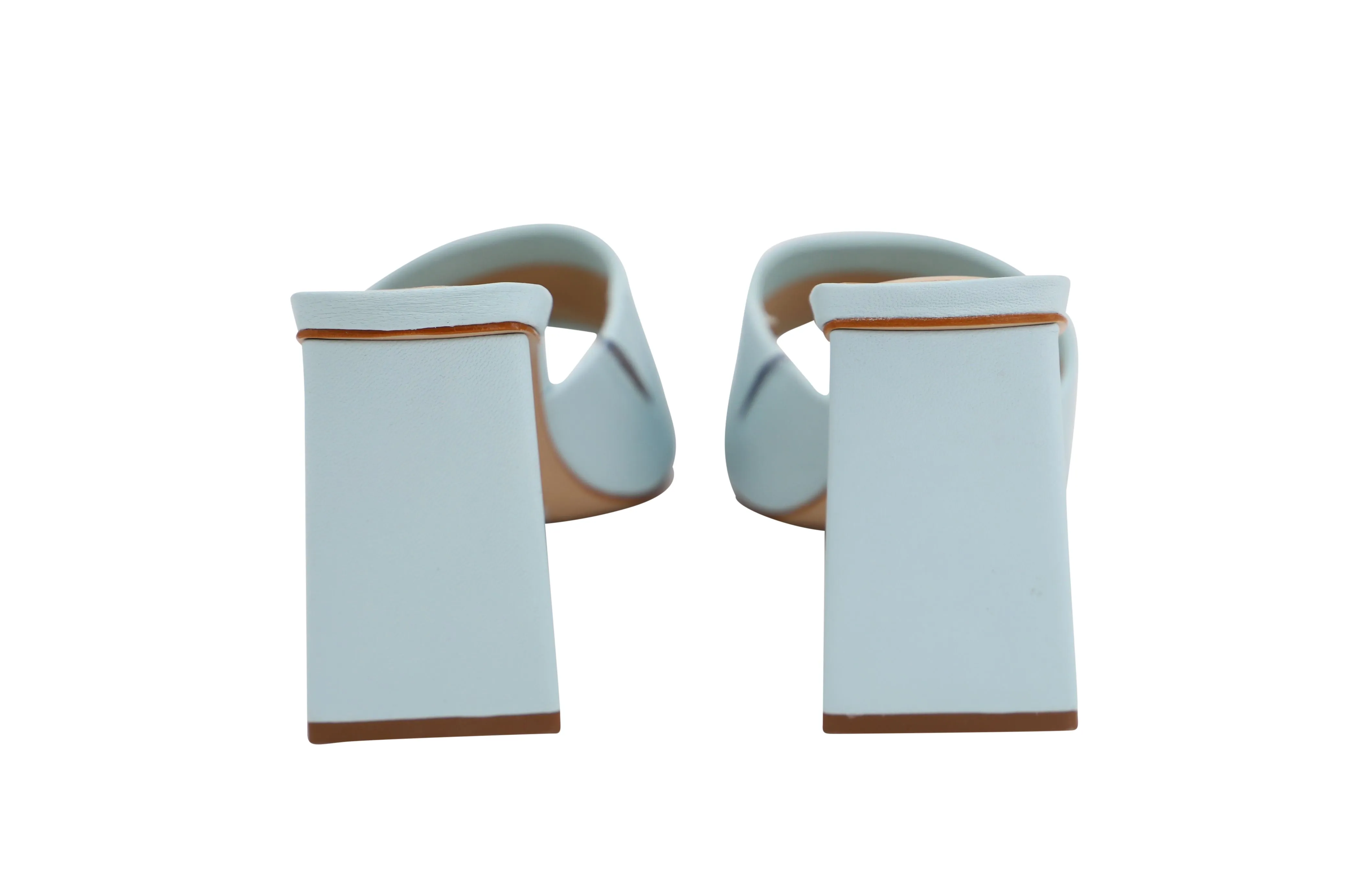 Schutz Lizah Sandals in Blue Nappa Leather
