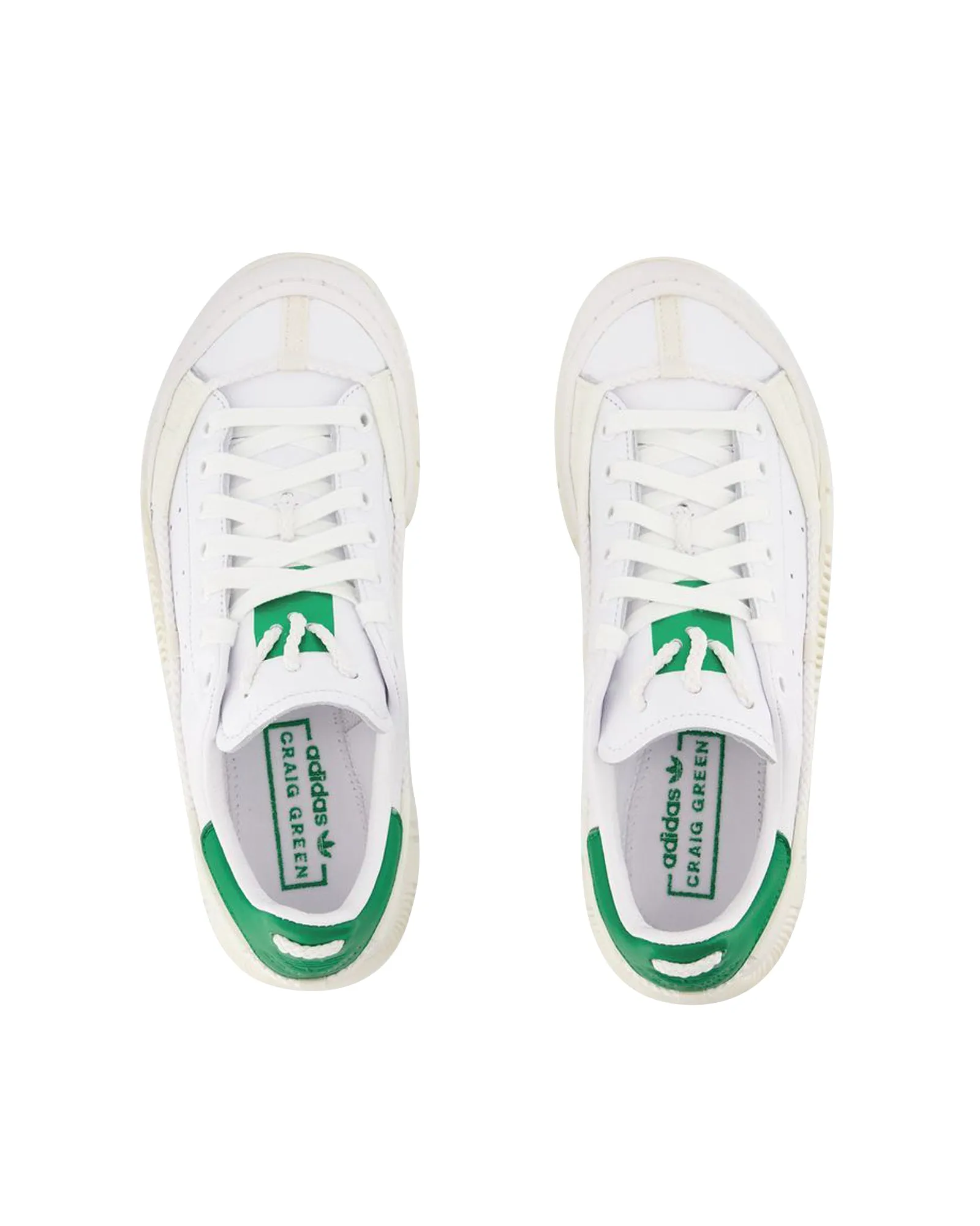 Scuba Stan Craig Green Sneakers in White Leather