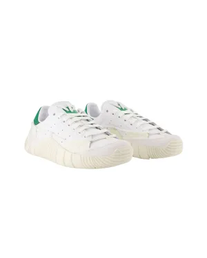 Scuba Stan Craig Green Sneakers in White Leather