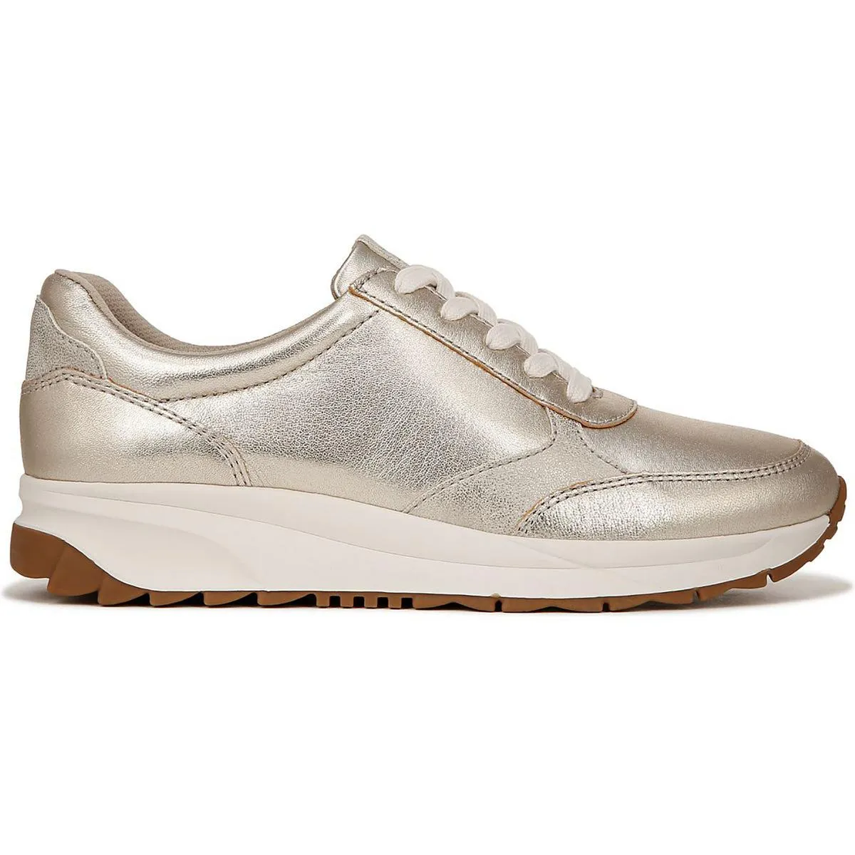 Shay Womens Leather Metallic Casual And Fashion Sneakers