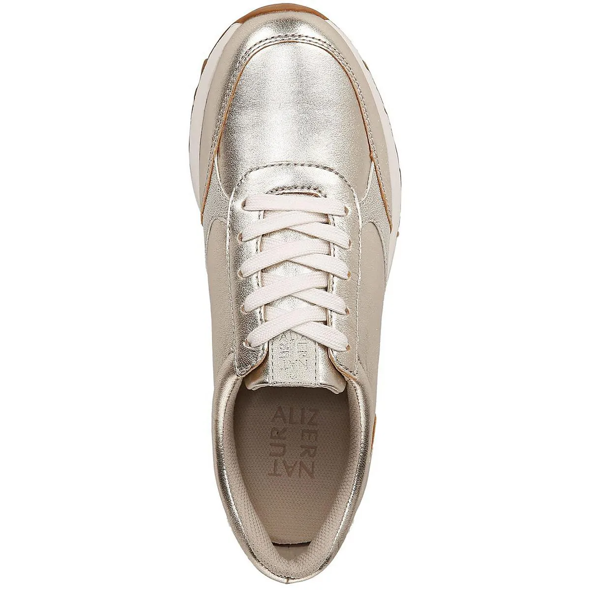 Shay Womens Leather Metallic Casual And Fashion Sneakers