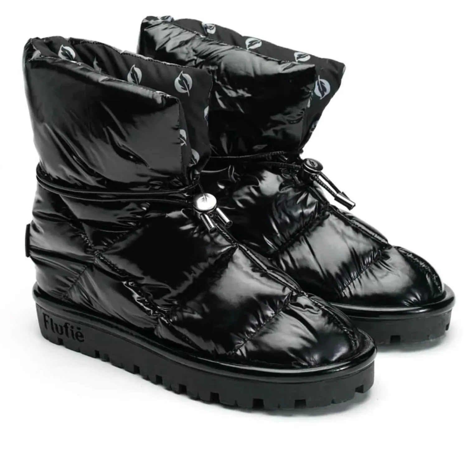 Shiny Pillow Boot In Jet Black
