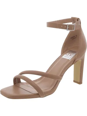 Simone Womens Leather Ankle Strap Heels