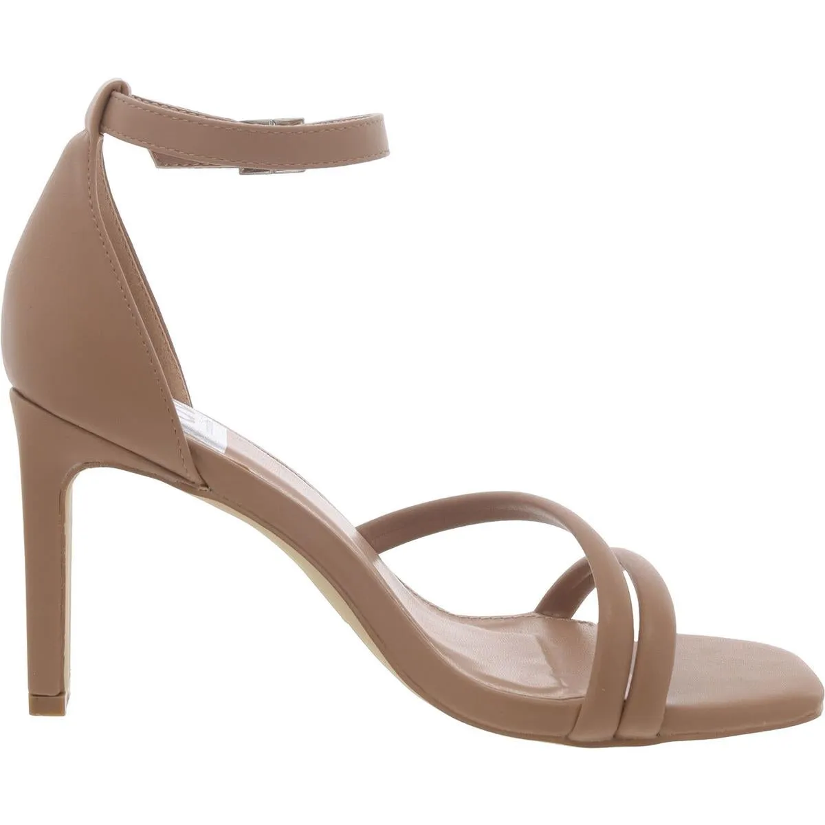 Simone Womens Leather Ankle Strap Heels