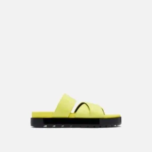Sorel Roaming Sandal Women's US 9.5 Green Black Leather Slip-On Slide KHD1027