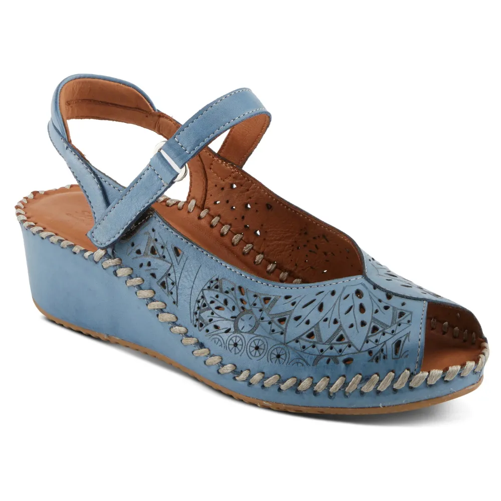Spring Step Santonio Blue Leather Sandal (Women's)