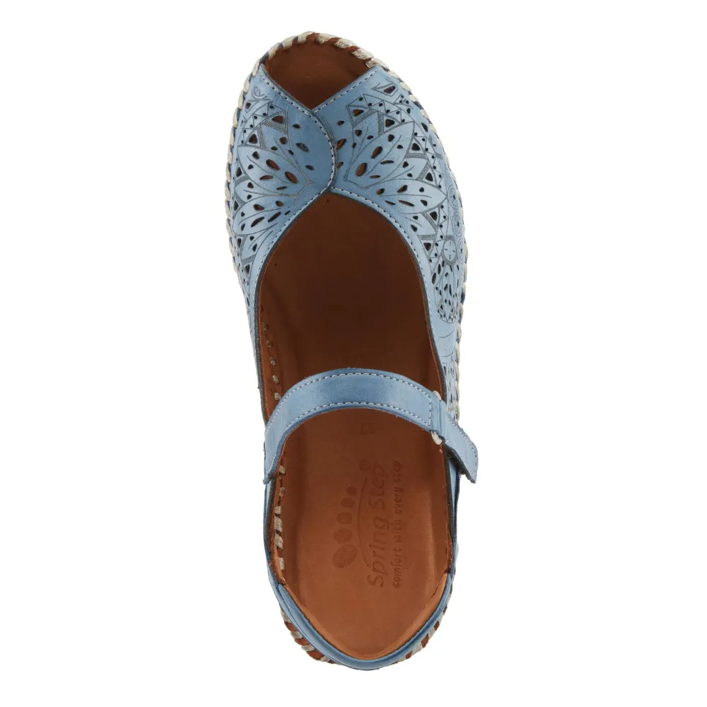 Spring Step Santonio Blue Leather Sandal (Women's)