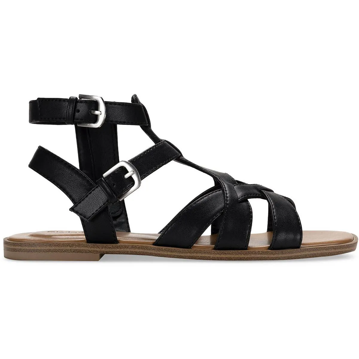 Storiee Womens Strappy Faux Leather Gladiator Sandals