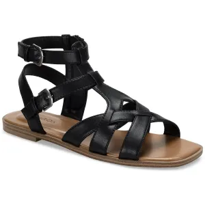 Storiee Womens Strappy Faux Leather Gladiator Sandals