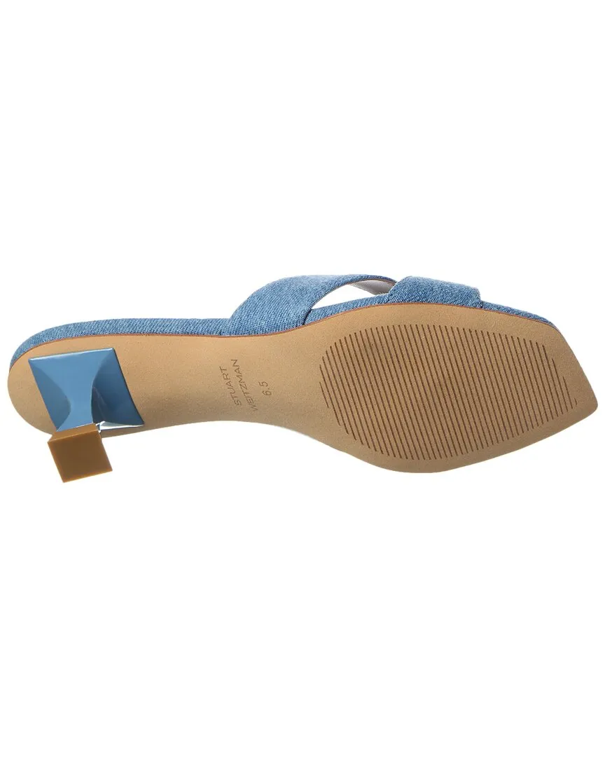 Stuart Weitzman Miami 50 Leather & Canvas Sandal