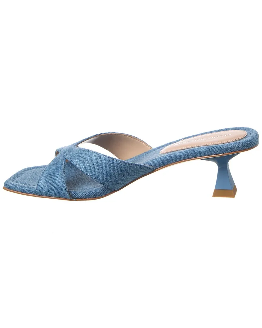 Stuart Weitzman Miami 50 Leather & Canvas Sandal