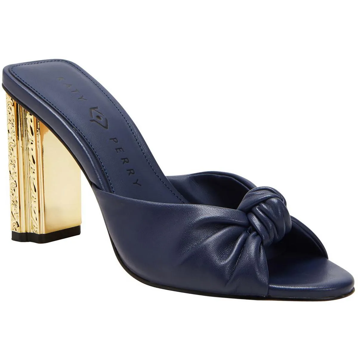 The Framing Womens Faux Leather Embossed Slide Sandals