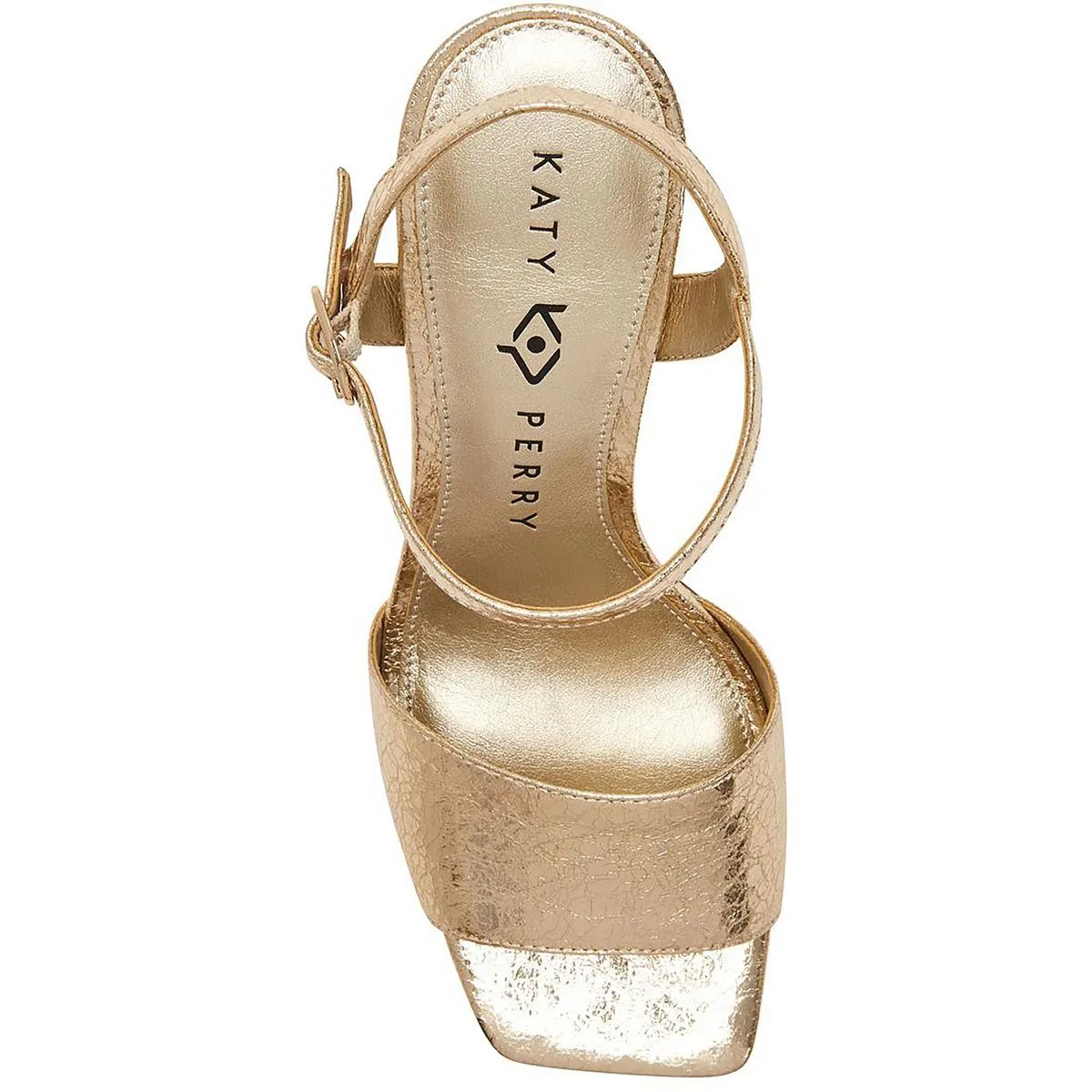 THE SQUARE Womens Metallic Square toe Ankle Strap