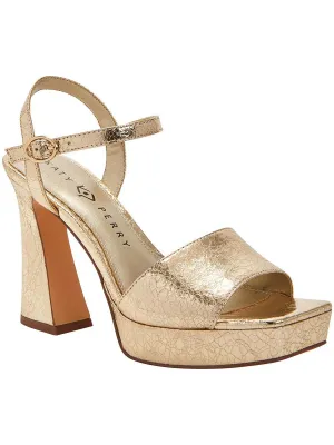 THE SQUARE Womens Metallic Square toe Ankle Strap
