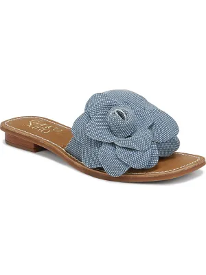 Tina 4 Womens Padded Insole Denim Slide Sandals