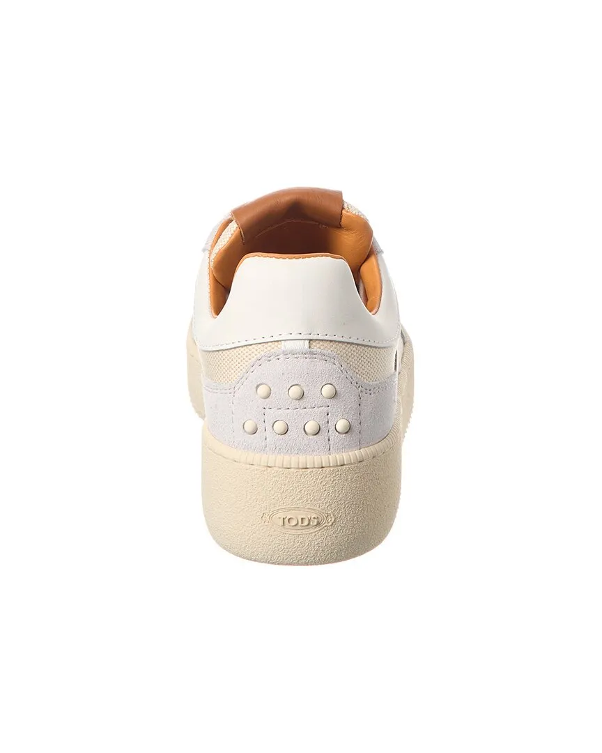 TODs Cassette Canvas & Leather Platform Sneaker