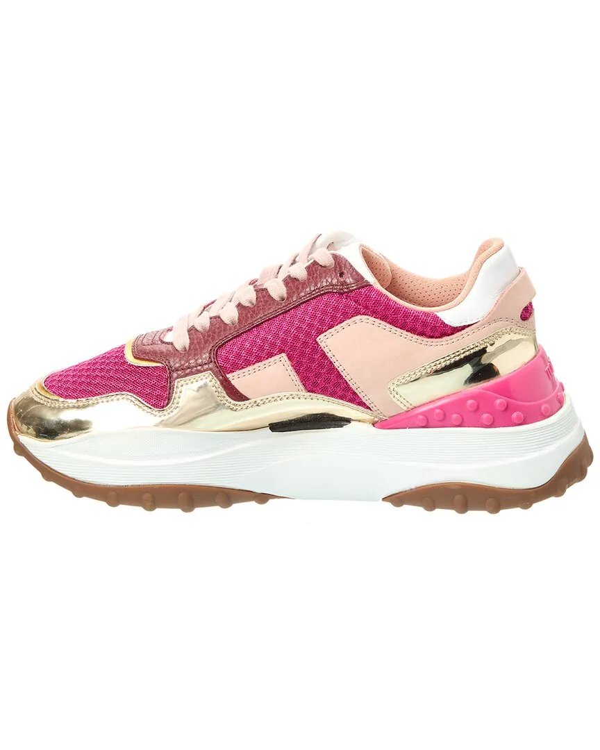 TODs Fonda Leather & Mesh Sneaker
