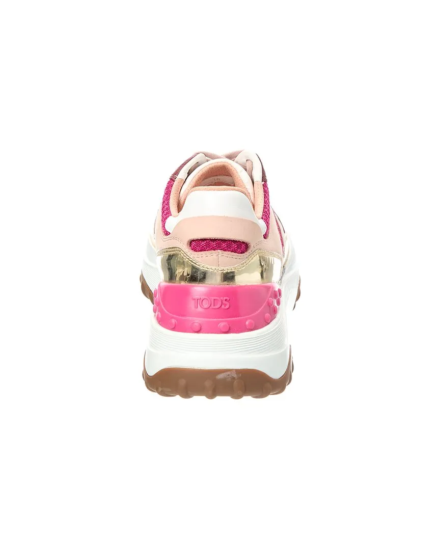 TODs Fonda Leather & Mesh Sneaker