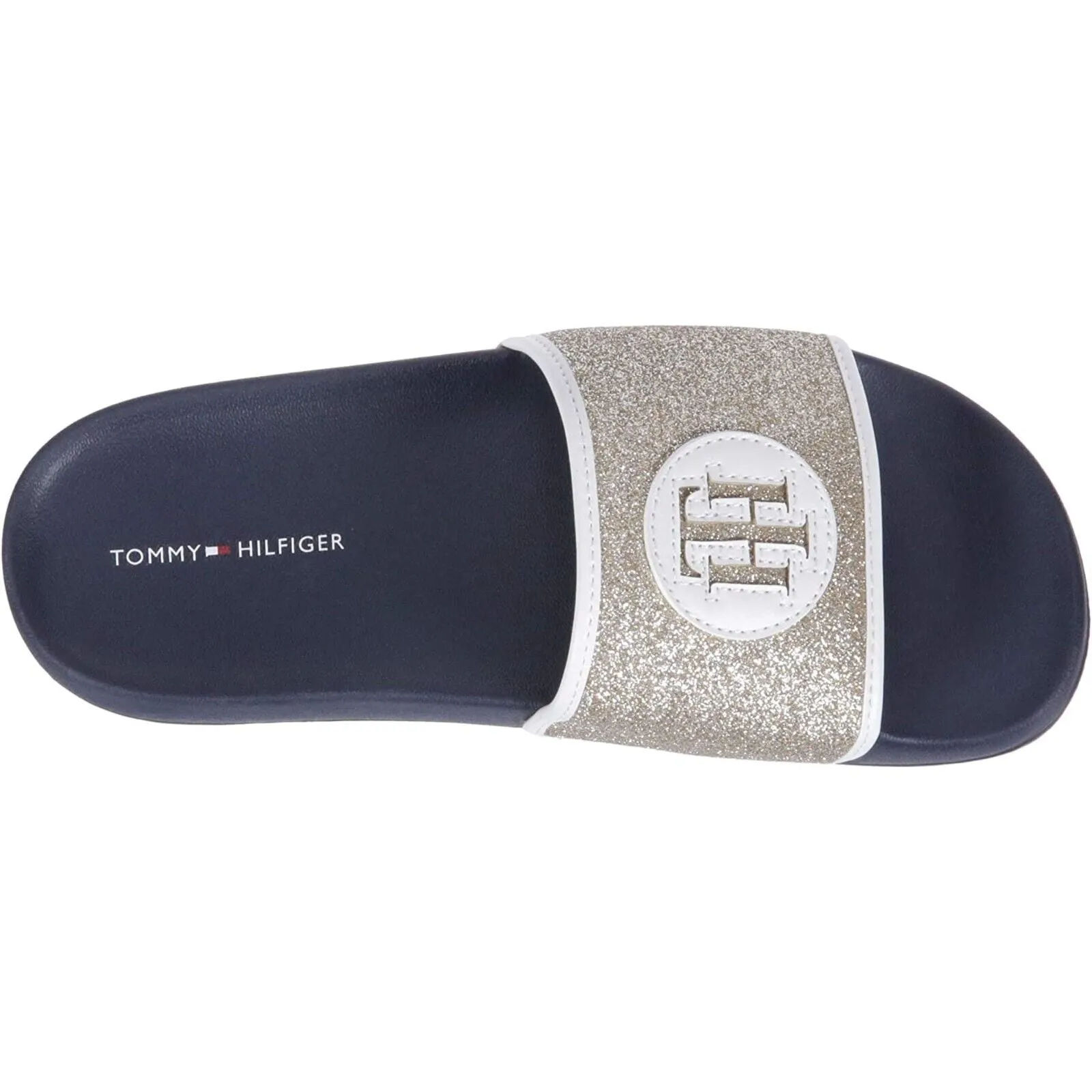 Tommy Hilfiger Danaa TWDANAA-771 Sandal Womens 6 Light Gold Slip-On Slide KHD423