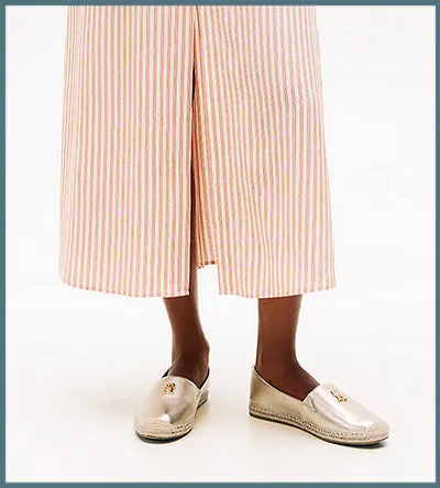 TOMMY HILFIGER METALLIC LEATHER ESPADRILLE