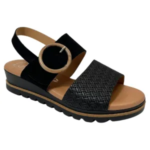 Valeria's Kellyjo Black Supple Leather Sandal (Women's)