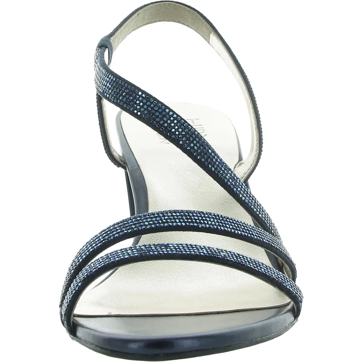 Vanessa 2 Womens Faux Leather Rhinestone Slingback Sandals