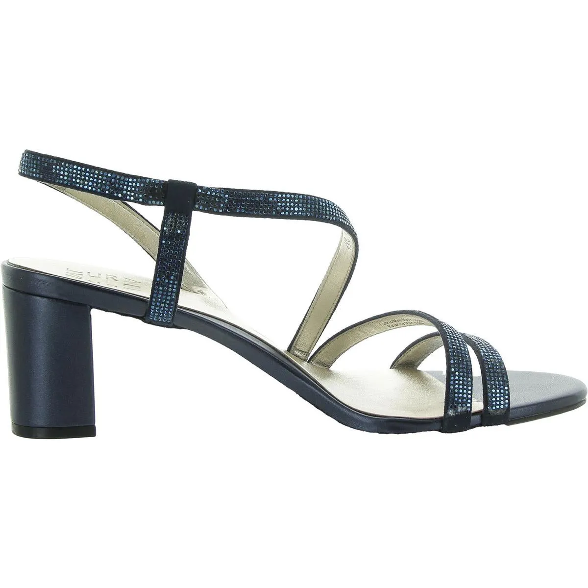 Vanessa 2 Womens Faux Leather Rhinestone Slingback Sandals