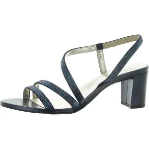 Vanessa 2 Womens Faux Leather Rhinestone Slingback Sandals