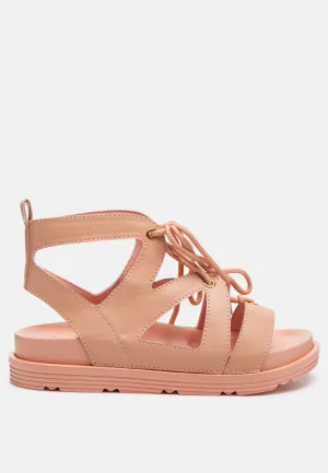 voopret tie-up flat sandals