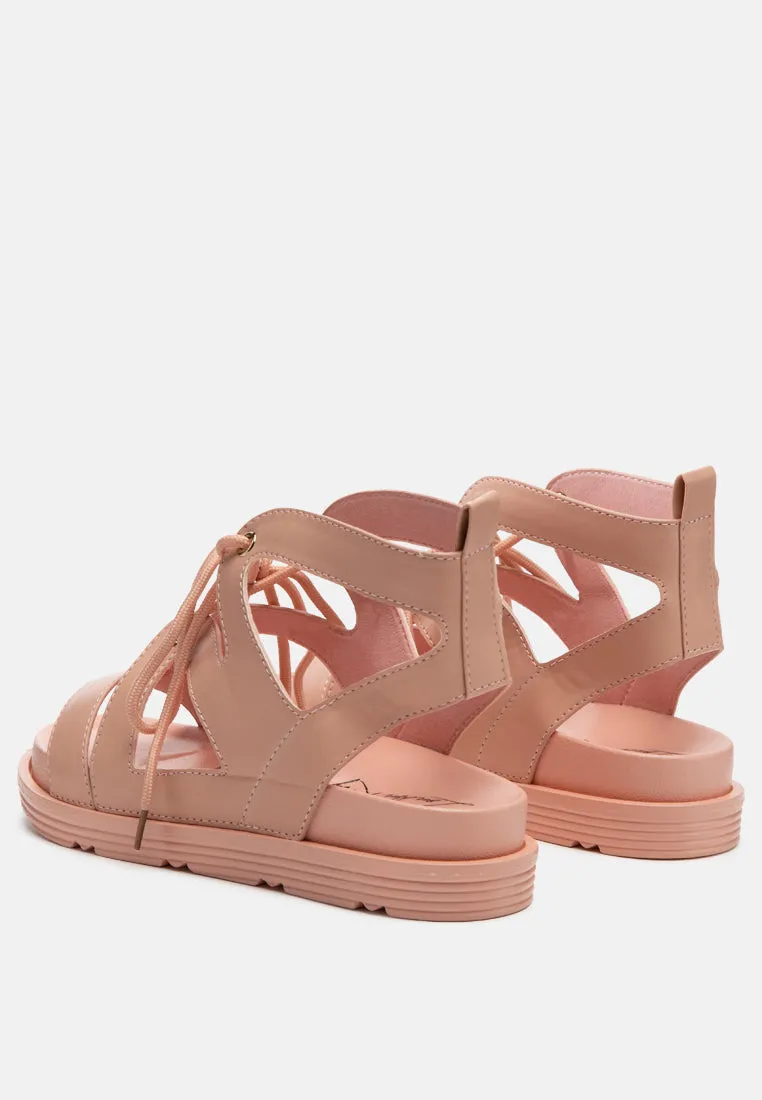 voopret tie-up flat sandals
