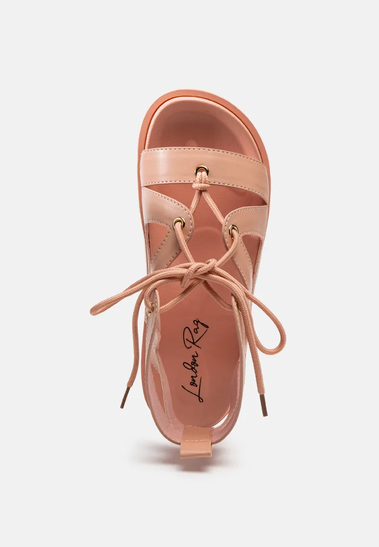 voopret tie-up flat sandals