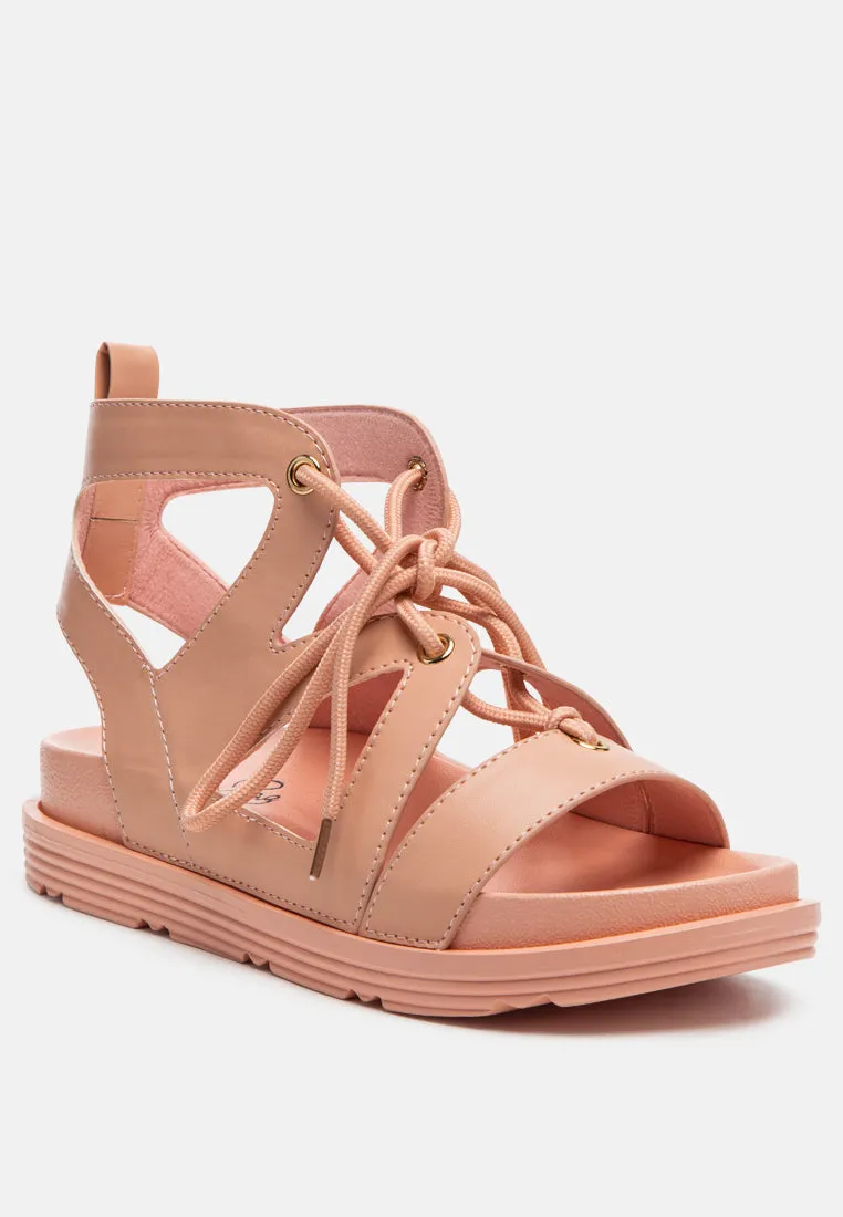 voopret tie-up flat sandals