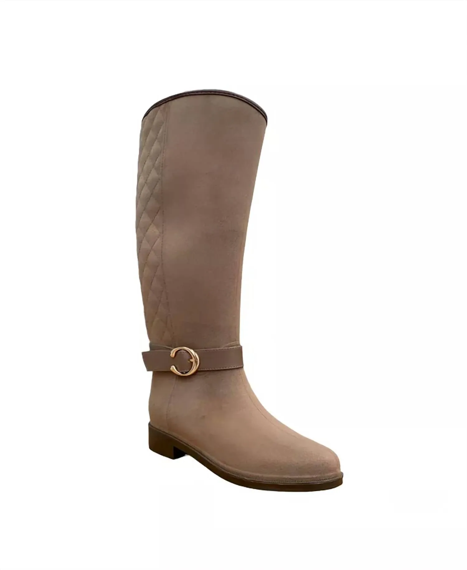 Waterproof Tall Riding Boots In Dark Beige