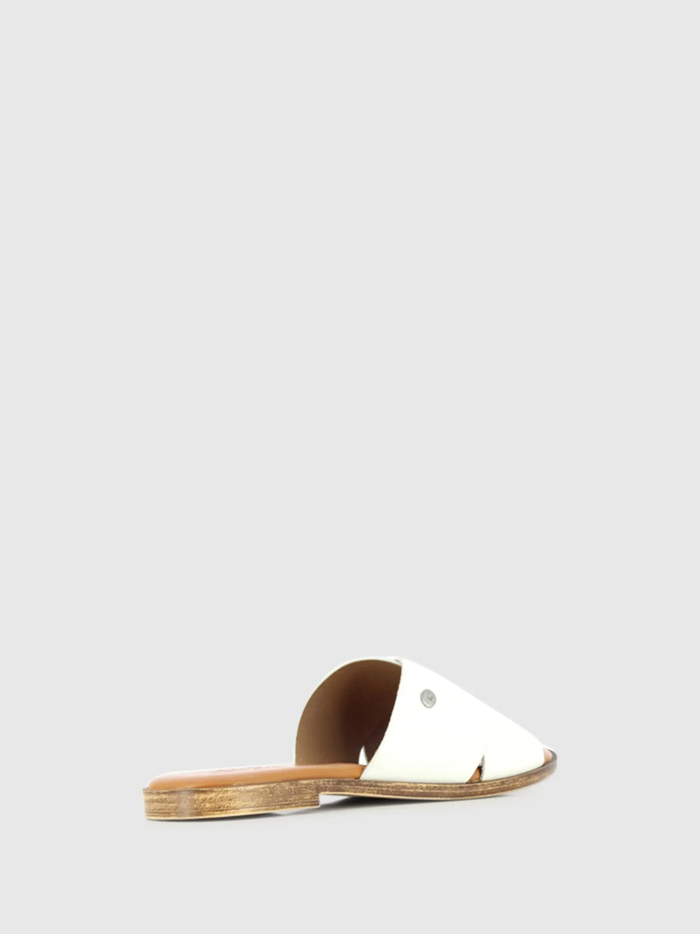 White Leather Slip-on Sandals