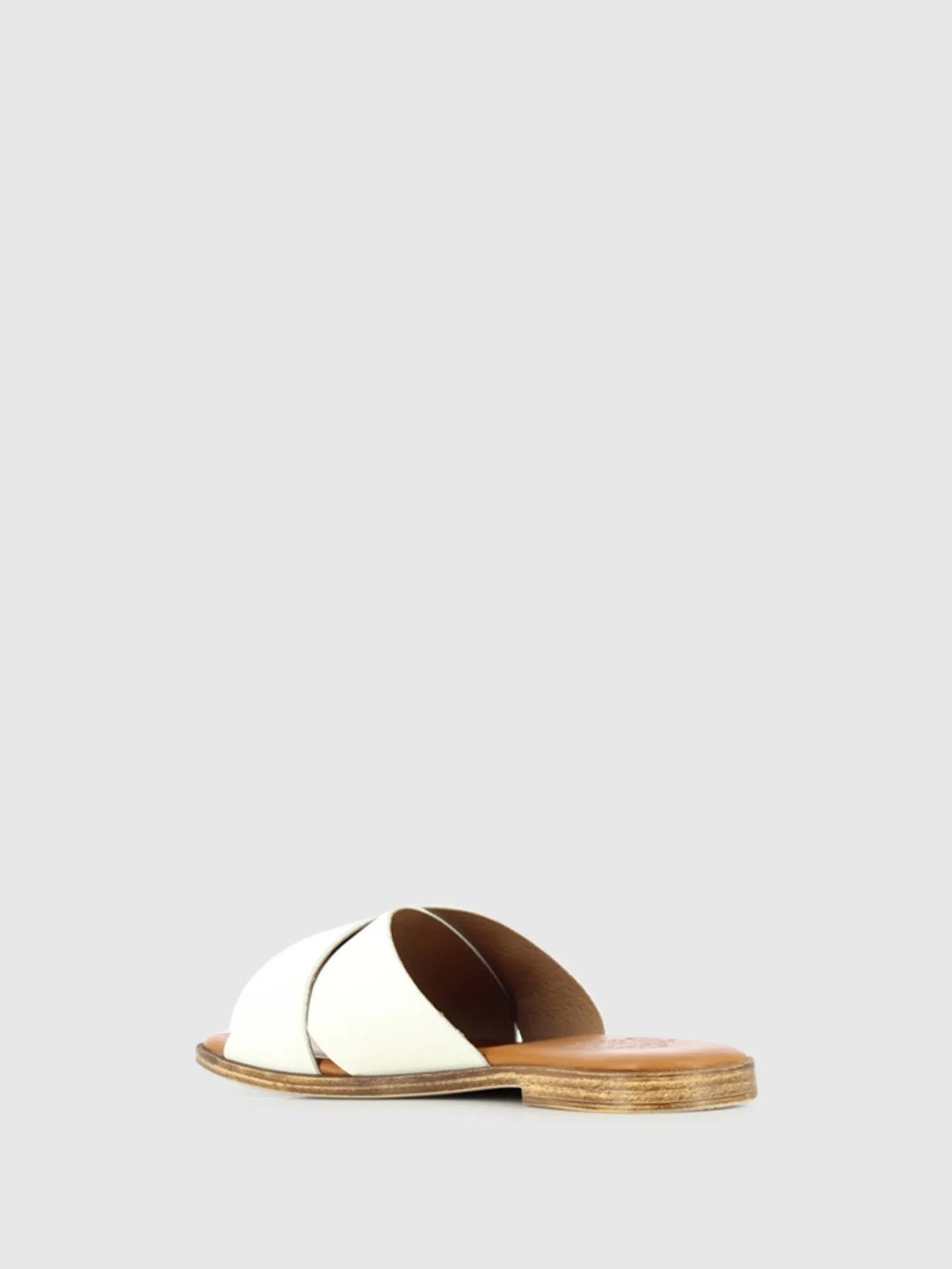 White Leather Slip-on Sandals