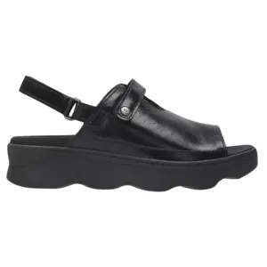 Wolky Laprida Black Leather Sandal (Women's)