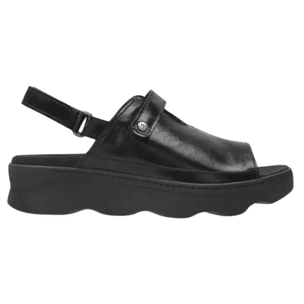 Wolky Laprida Black Leather Sandal (Women's)