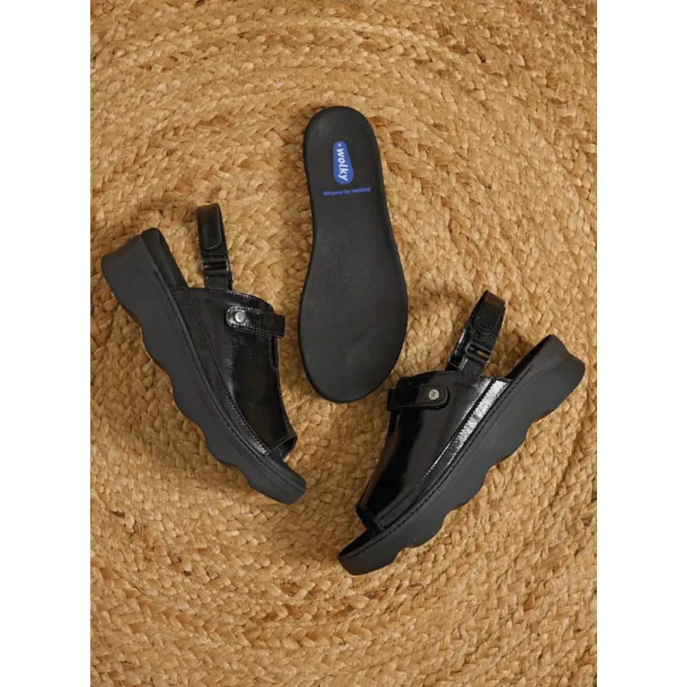 Wolky Laprida Black Leather Sandal (Women's)