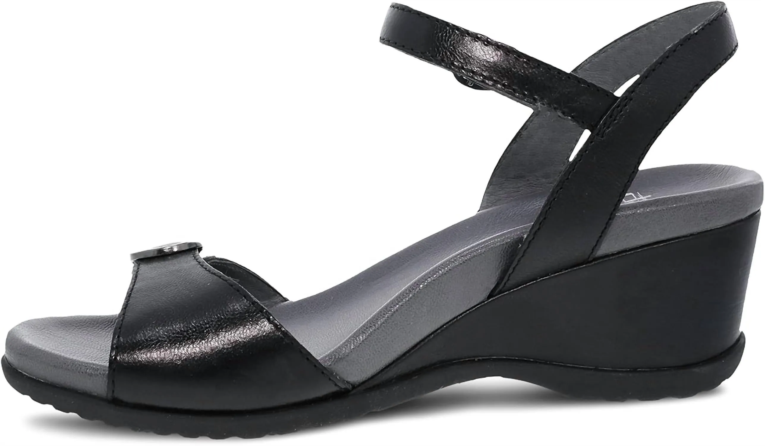 Women's Arielle Wedge Sandal In Black Glazed