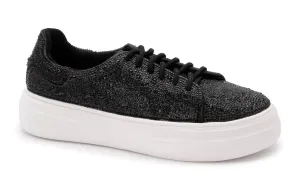 Women's Bedazzle Rhinestone Sneaker In Black Rhinestones