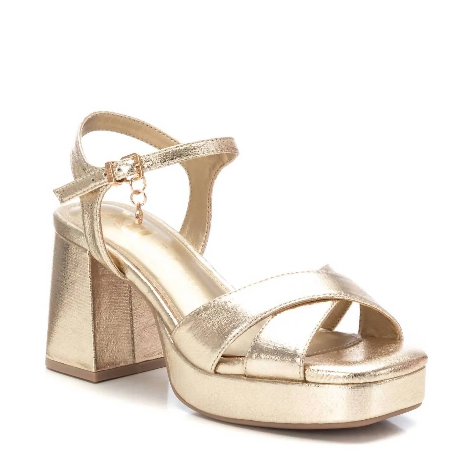 Women's Block Heel Sandals In Gold
