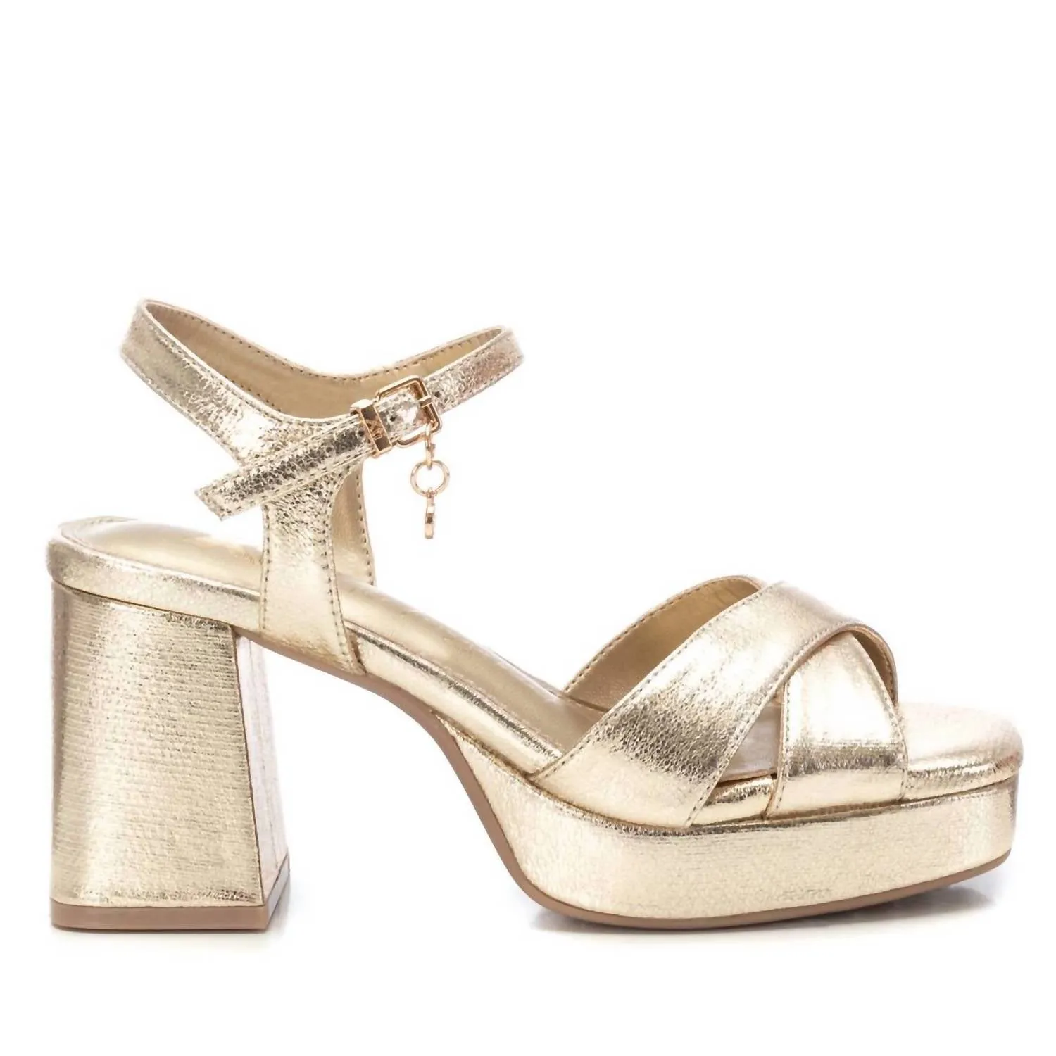 Women's Block Heel Sandals In Gold