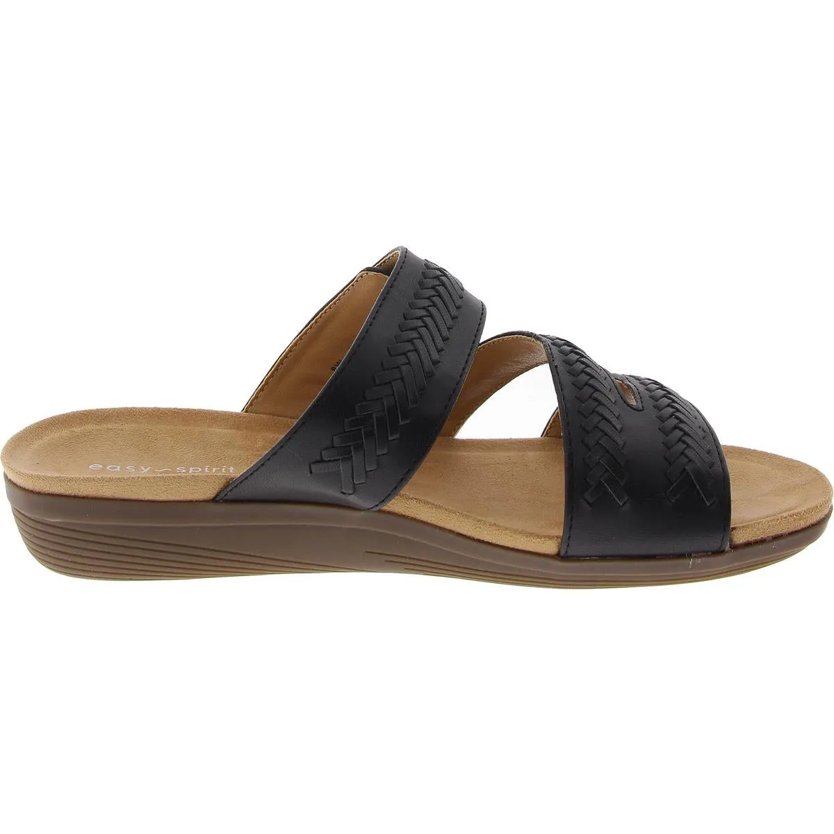 Womens Braided Faux Leather Wedge Sandals
