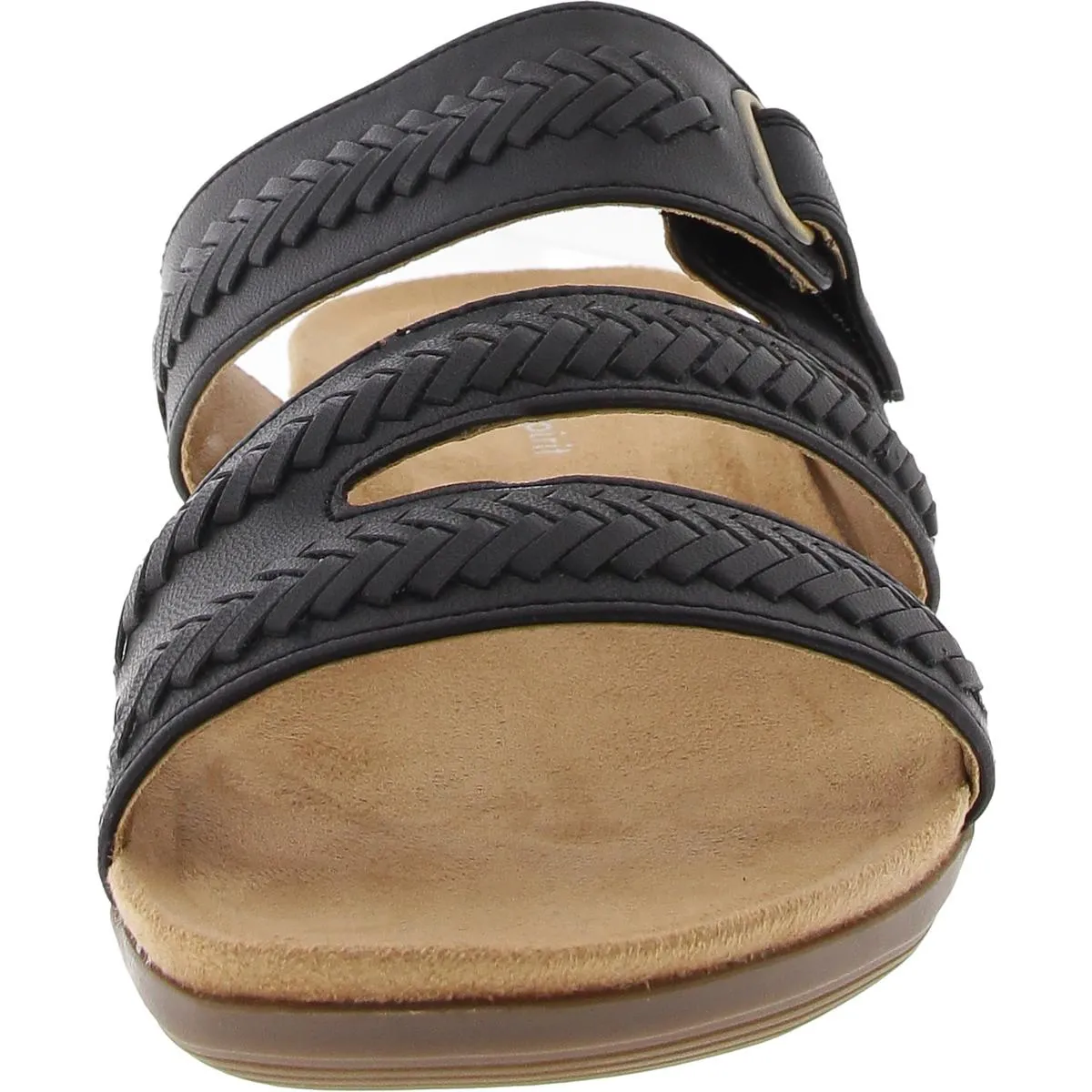 Womens Braided Faux Leather Wedge Sandals