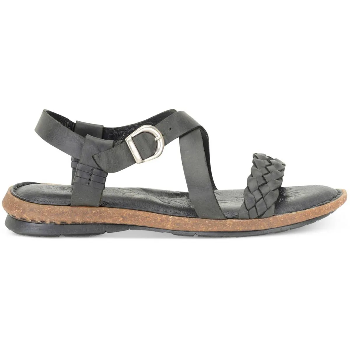 Womens Braided Leather Flatform Sandals