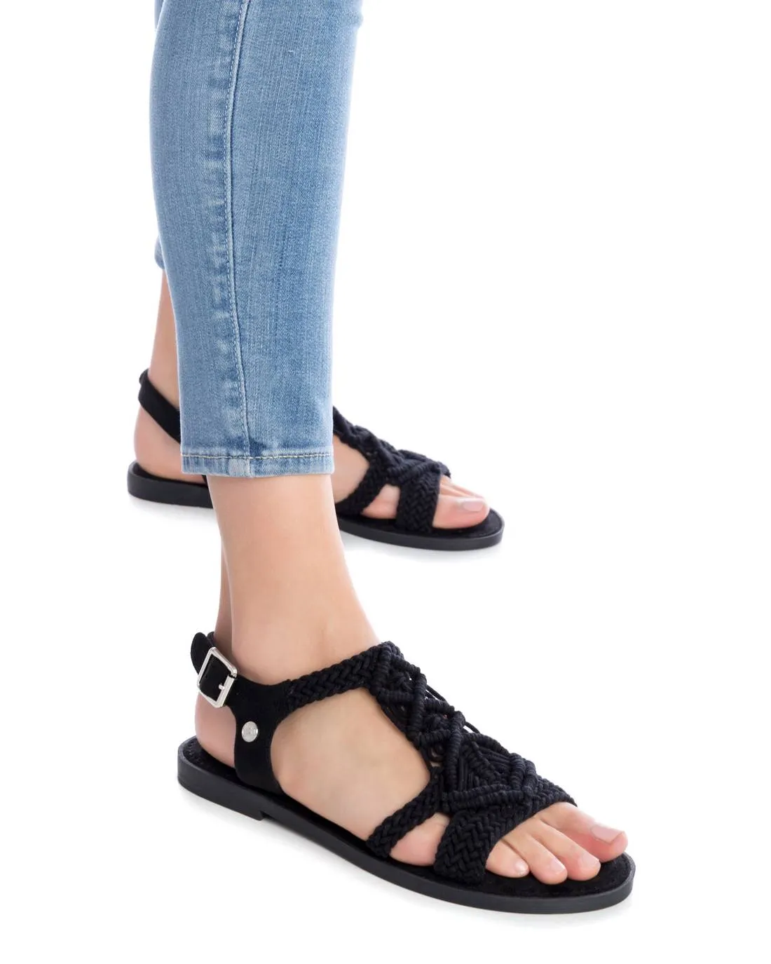Women's Braided Strap Flat Sandals By XTI