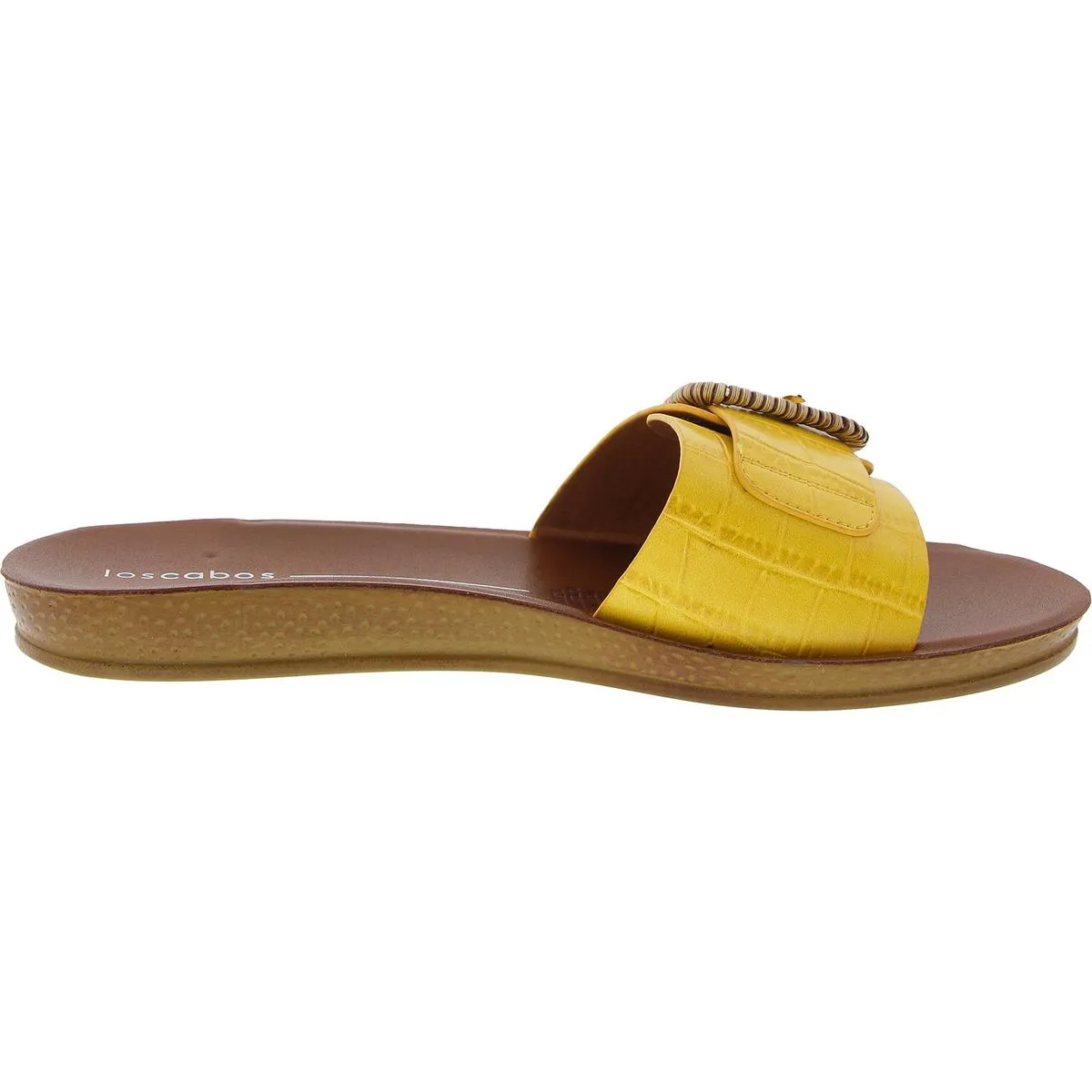 Womens Buckle Man Made Slide Sandals
