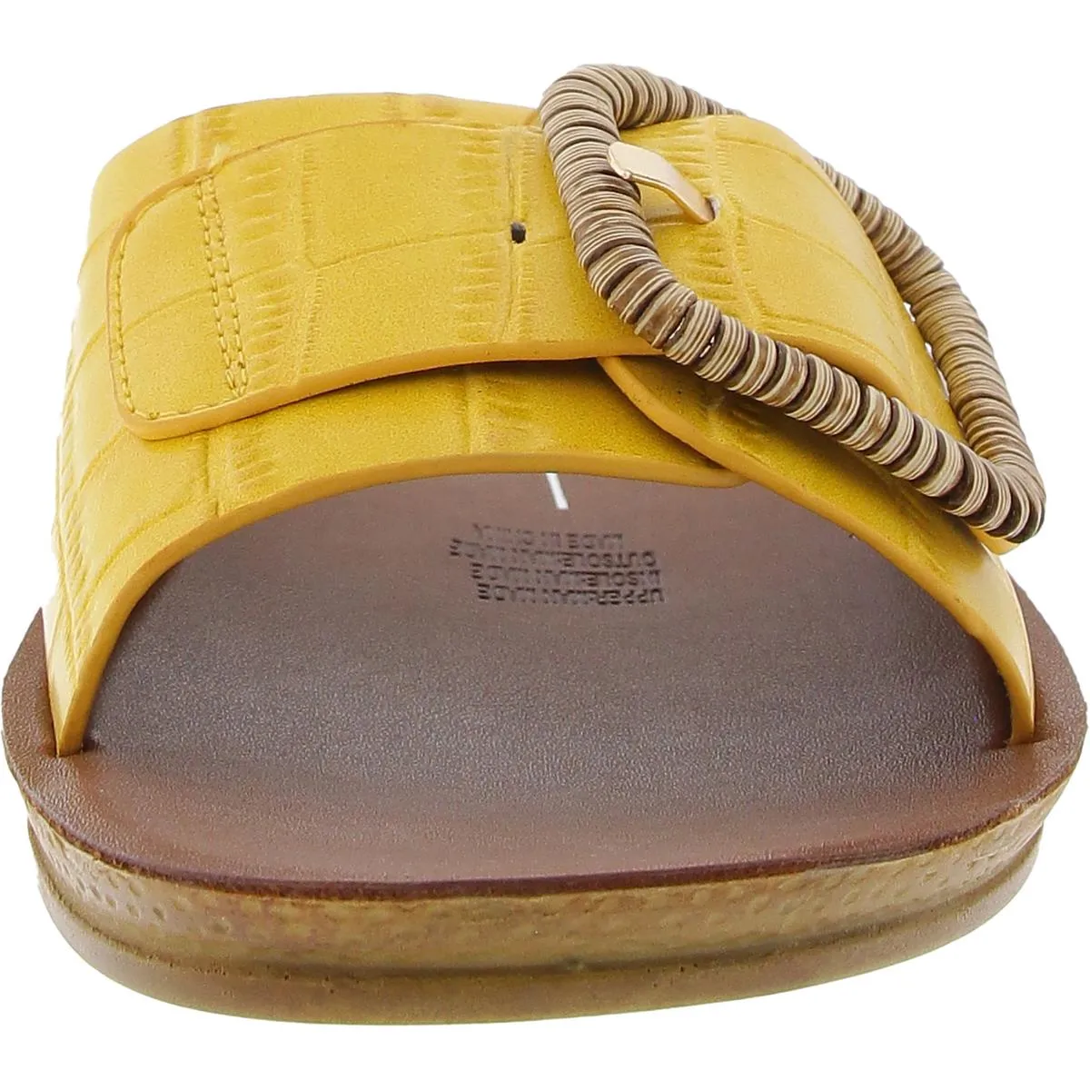 Womens Buckle Man Made Slide Sandals
